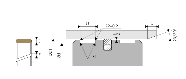 Logement Gorge Bague de guidage Porteur Segment - BECA 006 Piston