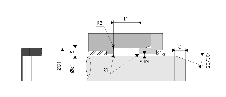 Logement Gorge Joint de tige - Housing Groove Gland Rod seal BECA 201