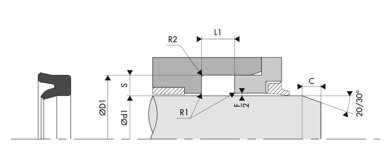 Logement Gorge Joint de tige - Housing Groove Gland Rod seal BECA 385